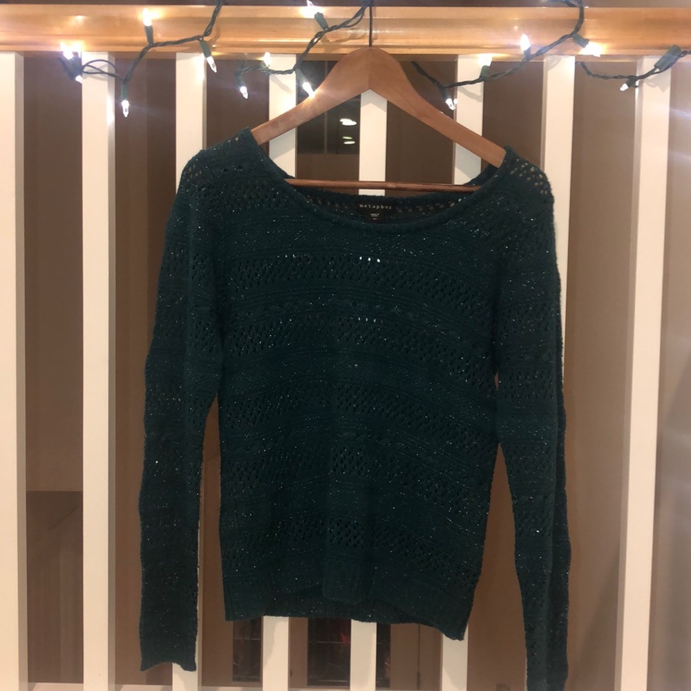 Women’s forest green sparkly lightweight sweater